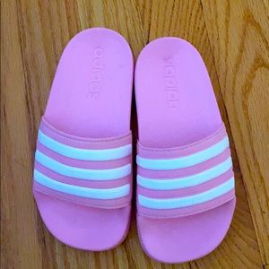 Adidas pink slides